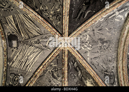 Arches dans le Palais des Papes, Palais des Papes, en Avignon, Provence, France, Europe Banque D'Images