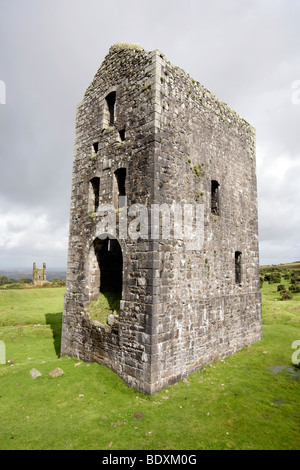 L'arbre de la chambre de pompage Bellingham Papule Jenkin Mine, larbins Cornwall Banque D'Images