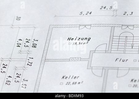 Plan d'architecture, détail Banque D'Images