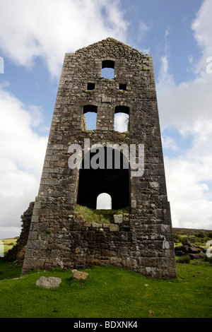 L'arbre de la chambre de pompage Bellingham Papule Jenkin Mine, larbins Cornwall Banque D'Images