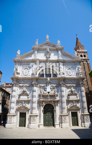 Façade baroque de l'église de San Moise près de la Piazza San Marco, la Place Saint-Marc, Venise, Italie, Europe Banque D'Images