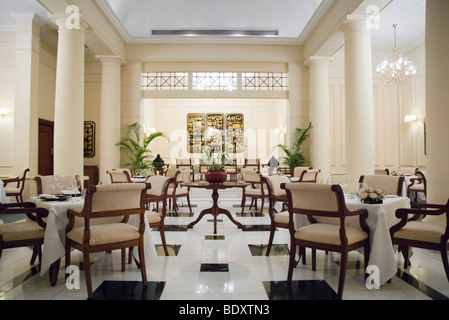Salle à manger, Strand Hotel, hotel colonial, Rangoon, Yangon, Birmanie, Myanmar, en Asie Banque D'Images
