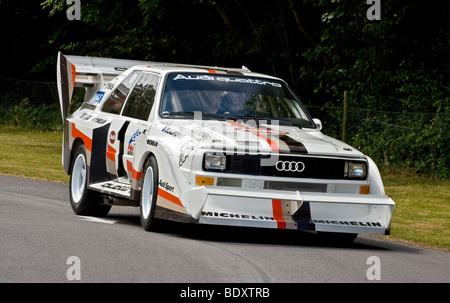 1987 Audi Sport Quattro S1 '4610' avec chauffeur Harald Demuth à Goodwood Festival of Speed course, Sussex, UK. Banque D'Images