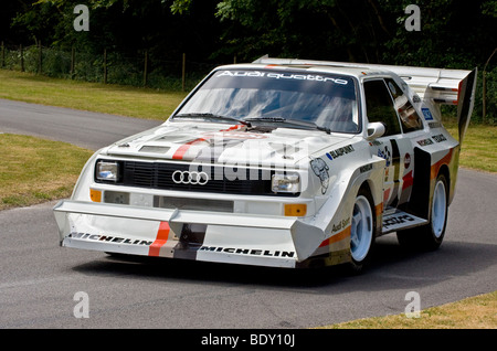 1987 Audi Sport Quattro S1 '4610' avec chauffeur Harald Demuth à Goodwood Festival of Speed course, Sussex, UK. Banque D'Images