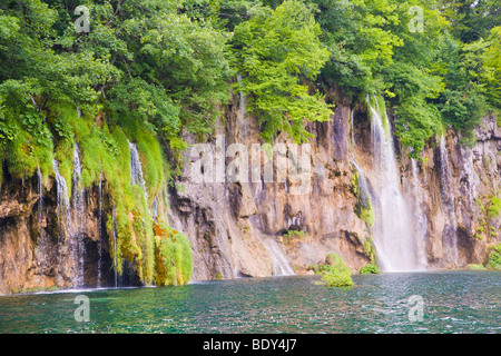 Cascades, Plitvicka Jezera, le parc national des Lacs de Plitvice, Croatie, Europe, Lika-Senj Banque D'Images