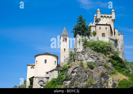 Hotel Residence Chateau, Burg Saint Pierre, Castello di Saint Pierre, Saint Pierre, de la vallée d'Aoste, Val d'Aoste, Alpes, Italie, E Banque D'Images