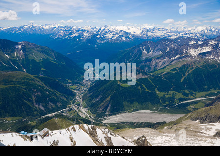 Vallée d'Aoste, Val d'Aoste, Val Ferret, Val Veny, Glacier Brenva de Rifugio Torino, Funivie Monte Bianco, Mont Blanc Funicul Banque D'Images