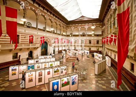 Exposition d'oeuvres d'art à la mairie de Copenhague, Copenhague, Danemark, Europe Banque D'Images