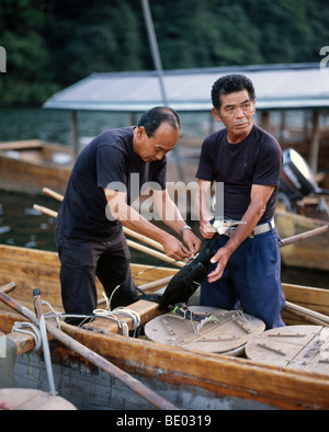 Ukai - pêche avec les cormorans de Arashiyama, Kyoto, Japon Banque D'Images