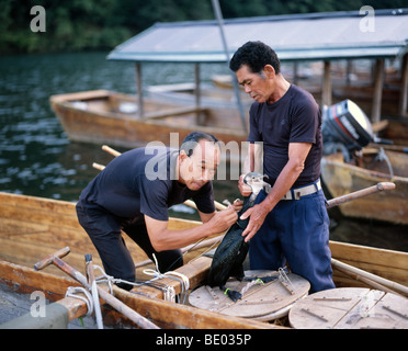 Ukai - pêche avec les cormorans de Arashiyama, Kyoto, Japon Banque D'Images