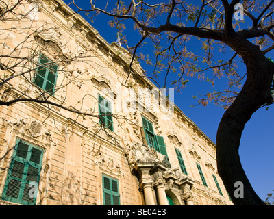 L'Auberge de Castille à Valletta, Malte. Banque D'Images