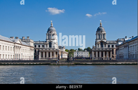 Royal Naval College et de la Tamise, Greenwich, London, England Banque D'Images