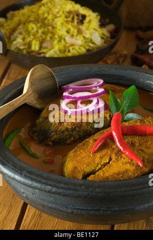 Goan curry de poisson alimentaire Goa Banque D'Images