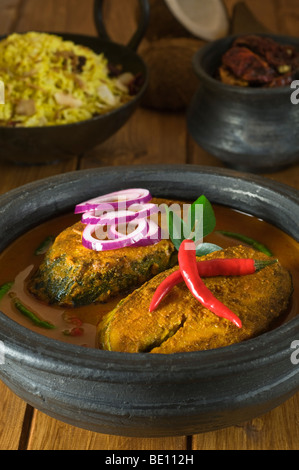 Goan curry de poisson alimentaire Goa Banque D'Images