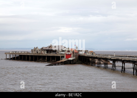 Birnbeck Pier et classé grade 2 conçu par eugenius birch en 1867 tête d'ancrage Weston-super-mare somerset uk Banque D'Images