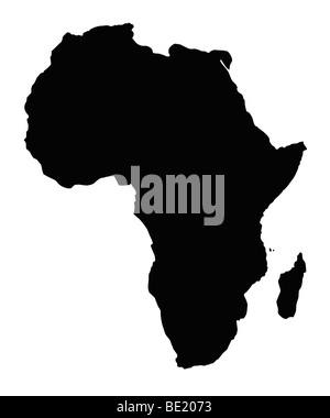 Carte de l'Afrique, isolé sur fond blanc. Banque D'Images