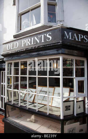 Gravures anciennes shop avant, Arundel West Sussex UK Banque D'Images