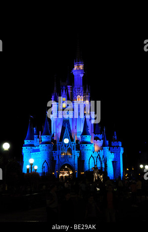 Le Château de Cendrillon de WALT DISNEY WORLD - 11 avril : Cinderella's Castle dans la nuit. Disney World à Orlando, en Floride, le 11 avril Banque D'Images