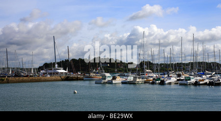 Bateaux dans port de Port, La Trinite Sur Mer, Morbihan, Bretagne, France, Europe Banque D'Images