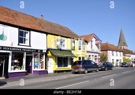 High Street, Stockbridge, Hampshire, Angleterre, Royaume-Uni Banque D'Images