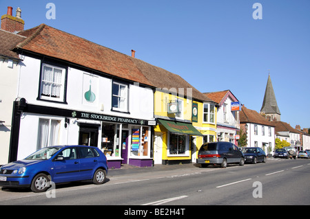 High Street, Stockbridge, Hampshire, Angleterre, Royaume-Uni Banque D'Images