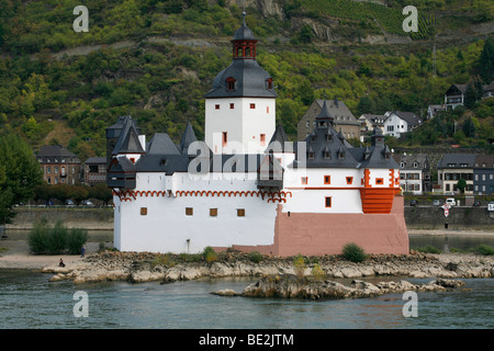 Burg Pfalzgrafenstein, un numéro sans frais château sur une île sur le Rhin, Lorelei sur le Rhin, Kaub, Rhénanie-Palatinat, Allemagne Banque D'Images