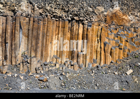 Les colonnes de basalte dans la région de la réserve naturelle des volcans d'Auvergne. Orgues basaltiques dans le Parc Naturel d'Auvergne. Banque D'Images