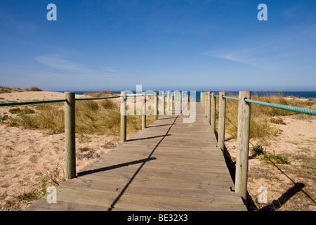 La plage en bois façon Banque D'Images