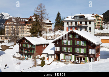 Wengen (1274m), Jungfrau Region, Oberland Bernois, Alpes Suisses, Suisse Banque D'Images