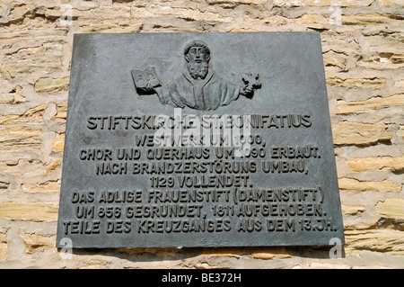 Signe, collégiale St Bonifatius Schwanenburg, monastère, église, Freckenhorst, Warendorf, Münster, région amérique du Rhin Banque D'Images