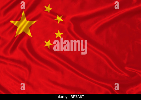 Drapeau chinois retors. Drapeau national de la Chine Banque D'Images