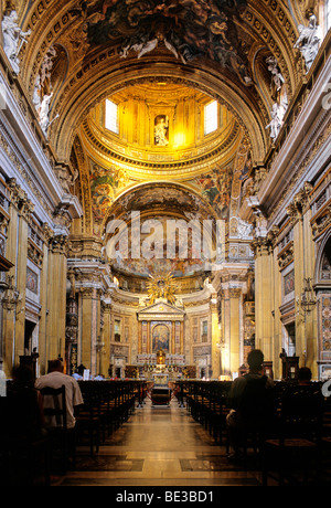 Église, Chiesa il Gesù, nef centrale, Rome, Latium, Italie, Europe Banque D'Images