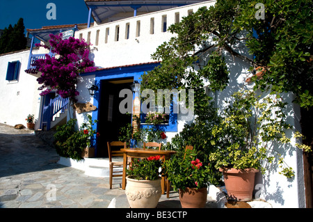 Place de la vieille ville Alonissos, Sporades, Grèce Banque D'Images