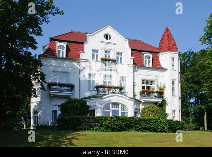 Villa Staudt, station balnéaire, l'île de Usedom Heringsdorf, Mecklembourg-Poméranie-Occidentale, Allemagne, Europe Banque D'Images