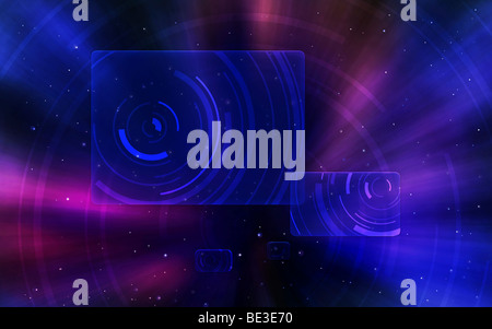 Généré numériquement image d'un voyage dans l'espace scène. Banque D'Images