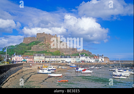 Château Mont Orgueil, Gorey, île de Jersey, Channel Islands Banque D'Images