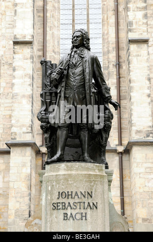 Johann Sebastian Bach, monument, Leipzig, Saxe, Allemagne, Europe Banque D'Images