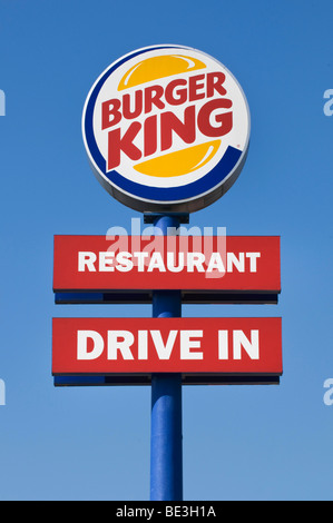 Signer avec le logo : Burger King, Restaurant, rouler en Banque D'Images