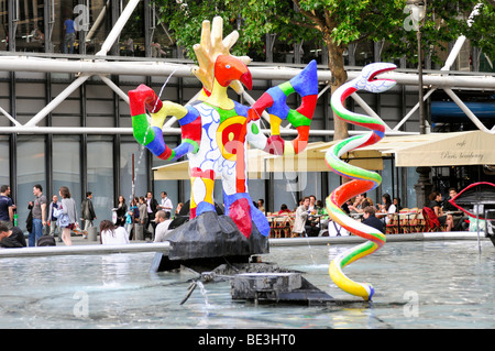 Fontaine Stravinsky, détail, Centre Georges Pompidou, Paris, France, Europe Banque D'Images