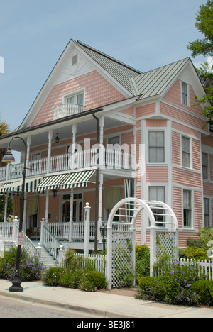 Architecture typique de maison résidentielle dans la ville de Beaufort, Confederate States architecture, Caroline du Sud, Etats-Unis Banque D'Images