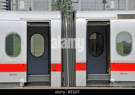 Train express de glace dans la gare principale de Stuttgart, Bade-Wurtemberg, Allemagne, Europe Banque D'Images