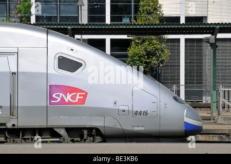 Express français TGV Stuttgart à Paris, Gare Centrale, Stuttgart, Bade-Wurtemberg, Allemagne, Europe Banque D'Images