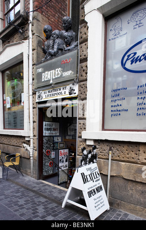 Le Beatles shop dans Mathew Street Liverpool UK Banque D'Images