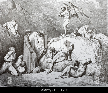 L'illustration de Gustave Dore 'Sower de discorde" de la Divine Comédie de Dante Banque D'Images