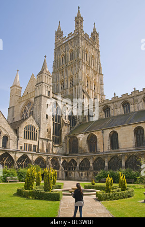 La cathédrale de Gloucester, Gloucestershire, Cotswolds, en Angleterre, juillet 2009 Banque D'Images