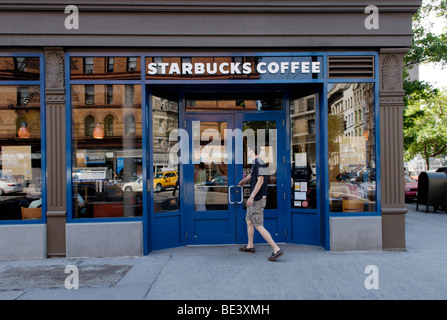 Starbucks, New York, Upper West Side Banque D'Images