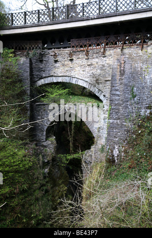 Les gorges de Pont du Diable et sur la rivière Mynach, Ceridigeon à Pontarfynach, au Pays de Galles Banque D'Images