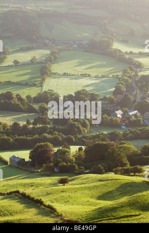 Un matin tôt afin de Rosedale Abbey dans le North York Moors National Park, North Yorkshire, Angleterre, Royaume-Uni. Banque D'Images