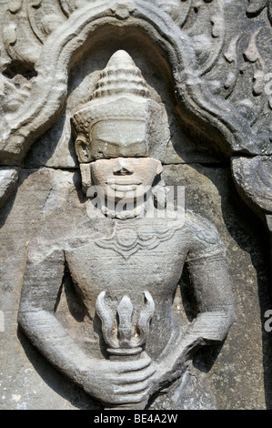 Le dieu hindou Shiva avec son trident, Ta Som, temple Prasat Ta Som, Angkor, Cambodge, Asie Banque D'Images