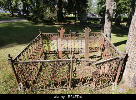 Vieux cimetière à Lappeenranta, Finlande Banque D'Images